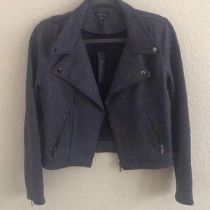 Blue Suede Moto Jacket
